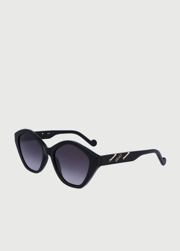 Black Women's Liu Jo With Jewel Chains Sunglasses | GCX-159360