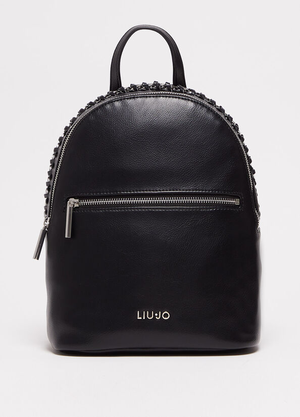 Black Women's Liu Jo With Logo Backpacks | QNI-152374