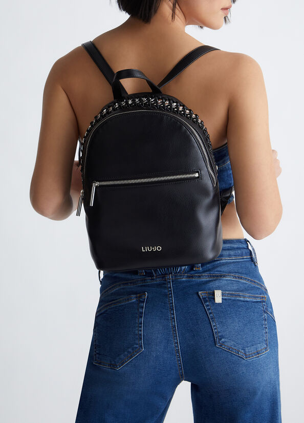 Black Women\'s Liu Jo With Logo Backpacks | QNI-152374