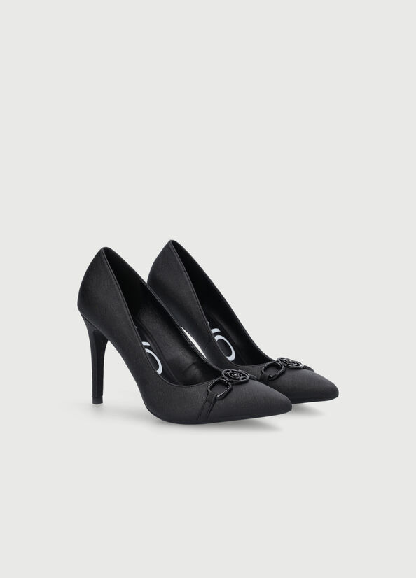 Black Women's Liu Jo With Logo High Heels | FZI-589624