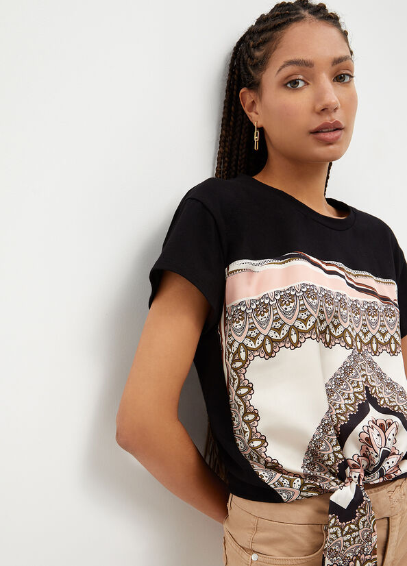 Black Women's Liu Jo With Scarf Print Tops | ITV-568397