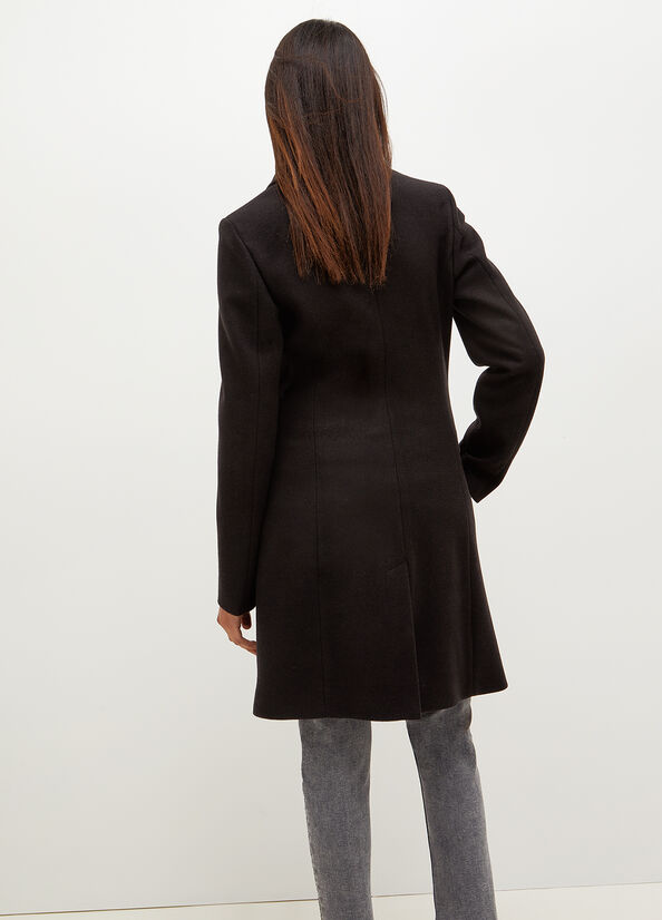 Black Women's Liu Jo Wool Blend Coats | CNZ-162493