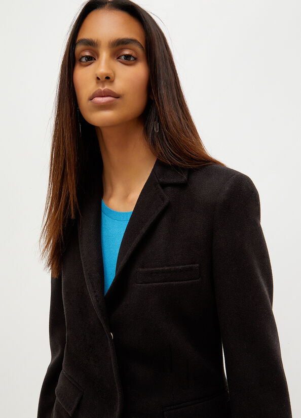 Black Women's Liu Jo Wool Blend Coats | CNZ-162493