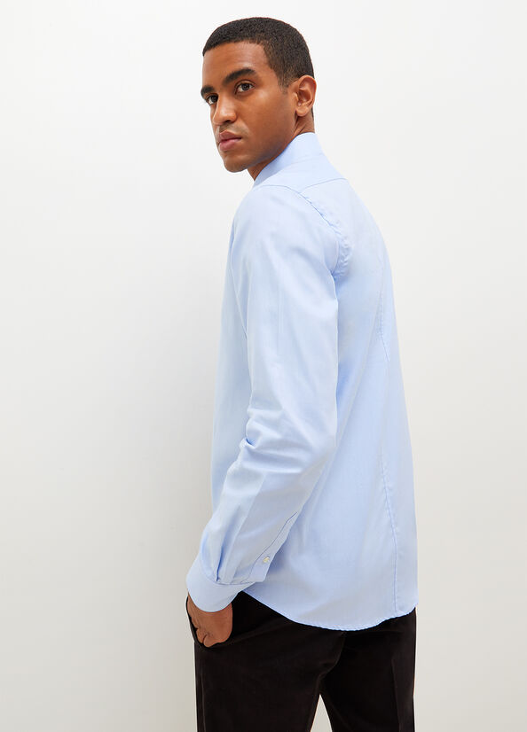 Blue Men's Liu Jo Button Down With Embroidery Detail Shirts | TBH-794368