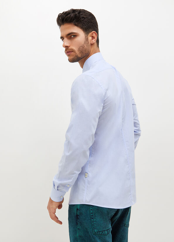 Blue Men's Liu Jo Slim-Fit Shirts | QAJ-984152