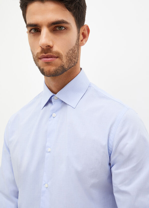 Blue Men's Liu Jo Slim-Fit Shirts | QAJ-984152