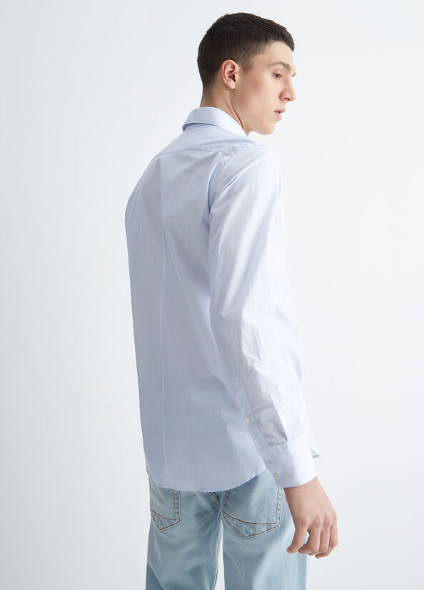 Blue Men's Liu Jo Slim Fit Shirts | WRS-042367