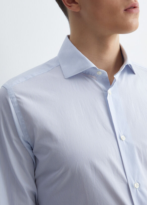 Blue Men's Liu Jo Slim Fit Shirts | WRS-042367