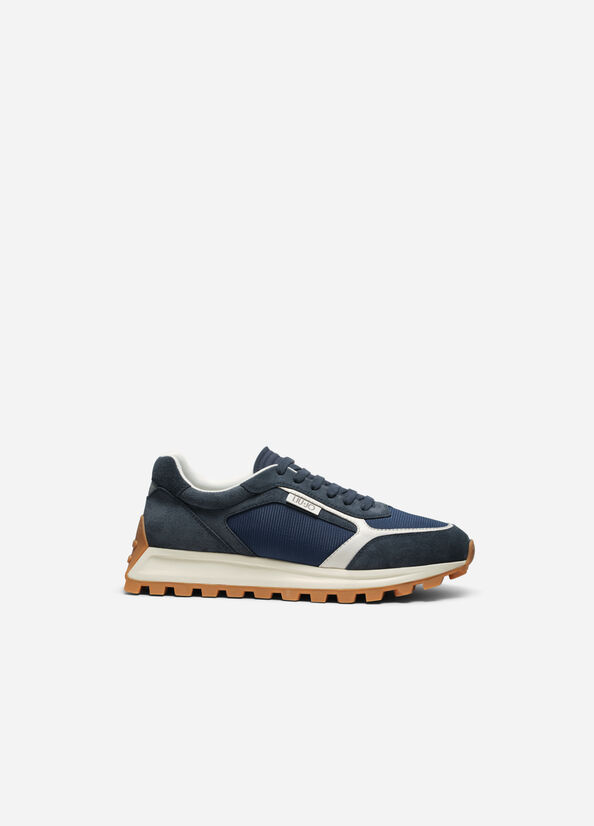 Blue Men's Liu Jo Suede And Mesh Sneakers | NLI-827639