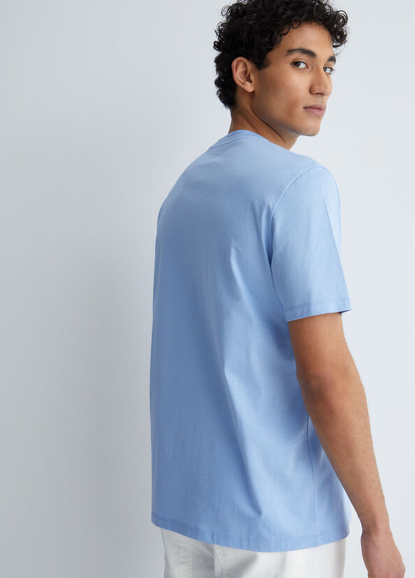 Blue Men's Liu Jo With Logo T Shirts | IVN-307219