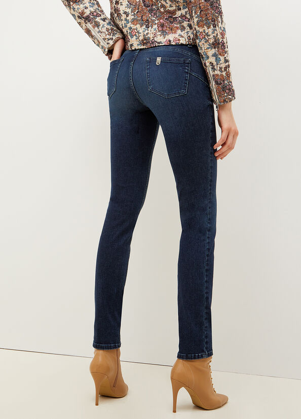 Blue Women's Liu Jo Bottom Up Slim-Fit Jeans | FAI-035627