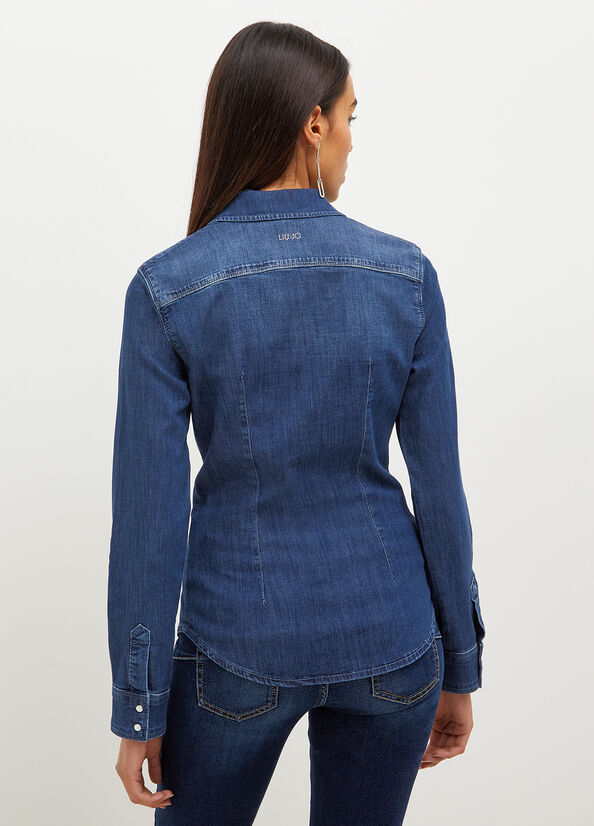 Blue Women's Liu Jo Denim Shirts | OLY-129463