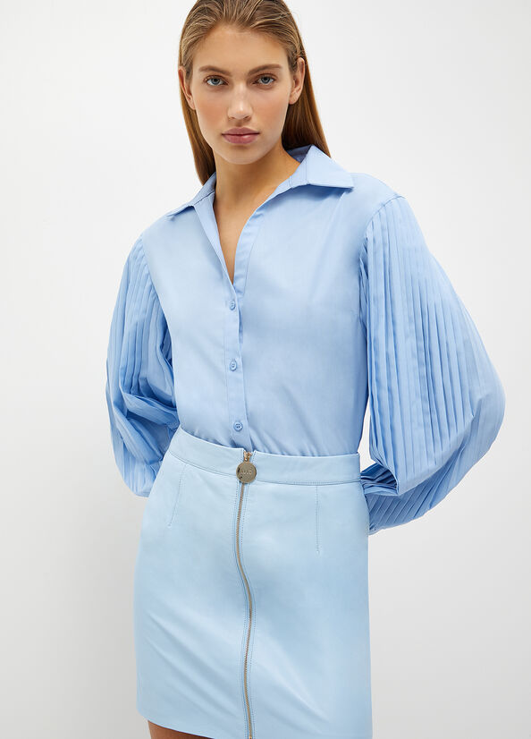 Blue Women\'s Liu Jo Poplin Shirts | QTE-953841