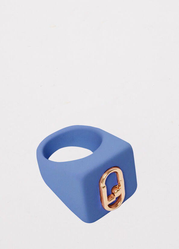 Blue Women's Liu Jo Ring With Monogram Logo Jewelry | LSI-149865