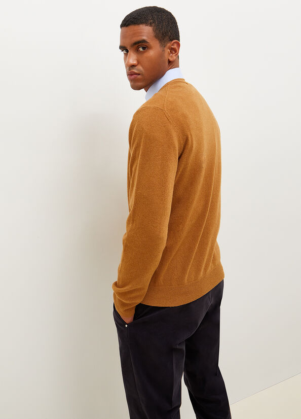 Brown Men's Liu Jo Cashmere Pullover Sweaters | WFV-073425