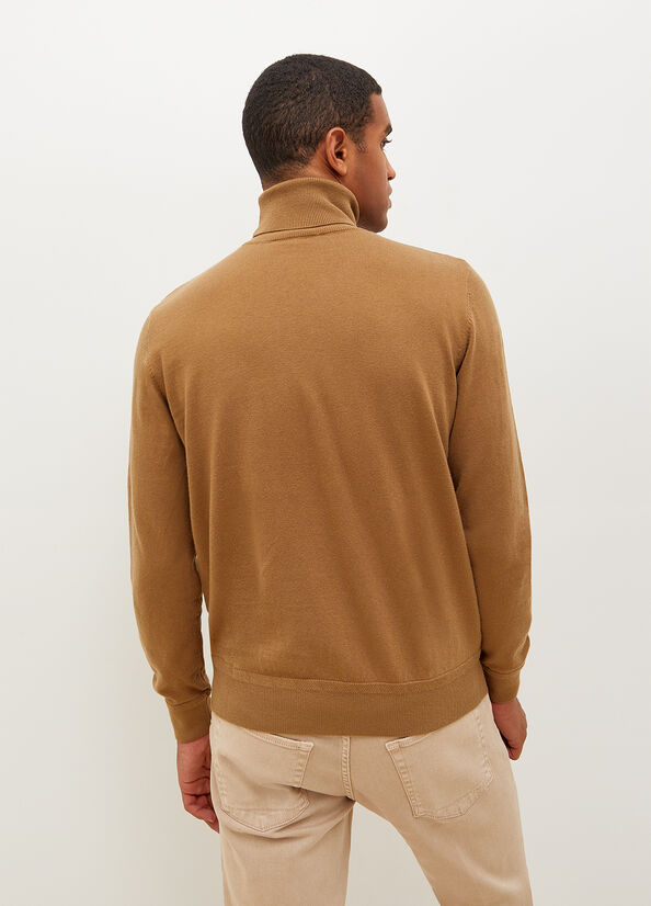 Brown Men's Liu Jo Turtleneck In Cotton Sweaters | BEV-276159