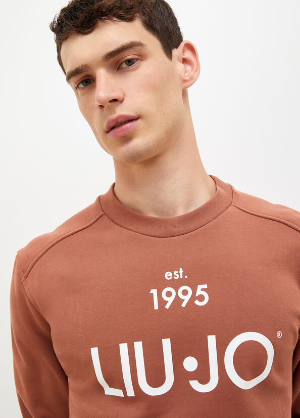 Brown Men's Liu Jo With Logo 1995 Sweaters | RIZ-198472