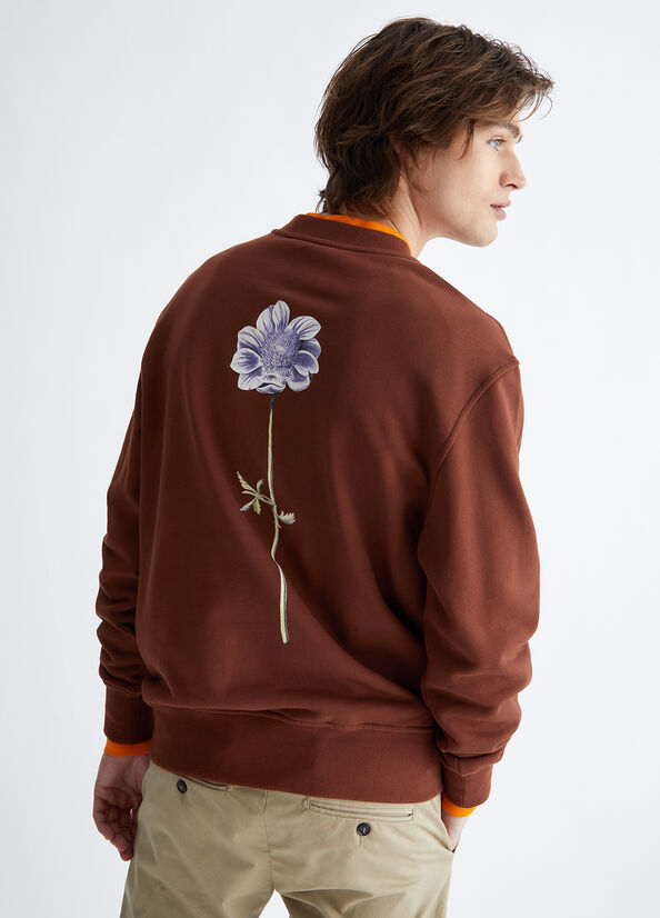 Brown Men's Liu Jo With Print On The Back Sweaters | YFE-807612