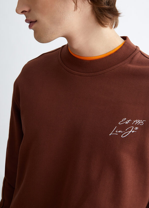 Brown Men's Liu Jo With Print On The Back Sweaters | YFE-807612