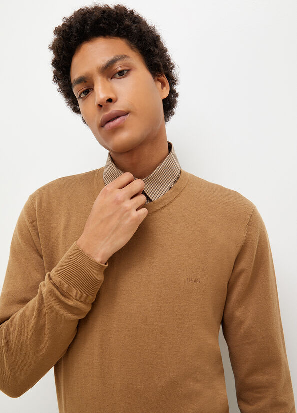 Brown Men's Liu Jo Wool And Cotton Sweaters | CPB-749683