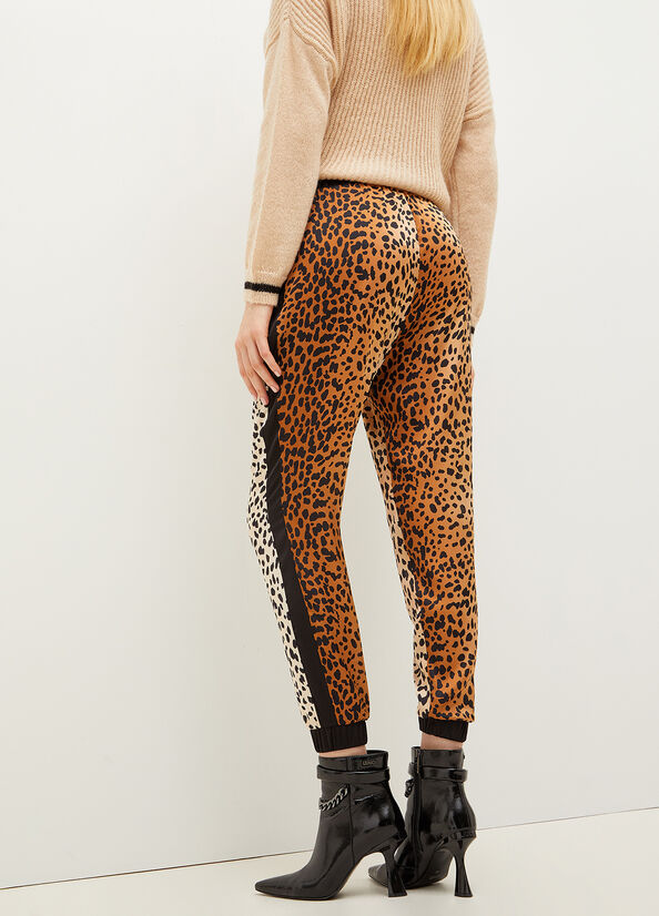 Brown Women's Liu Jo Animal-Print Jogging Pants | HVB-287496