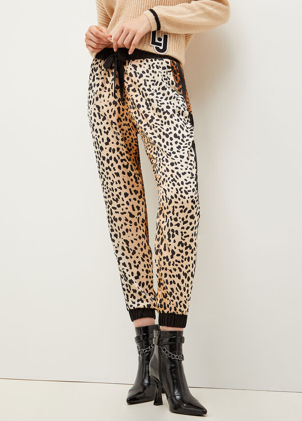 Brown Women\'s Liu Jo Animal-Print Jogging Pants | HVB-287496