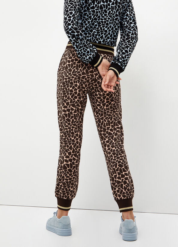 Brown Women's Liu Jo Animal-Print Jogging Pants | TNZ-275630