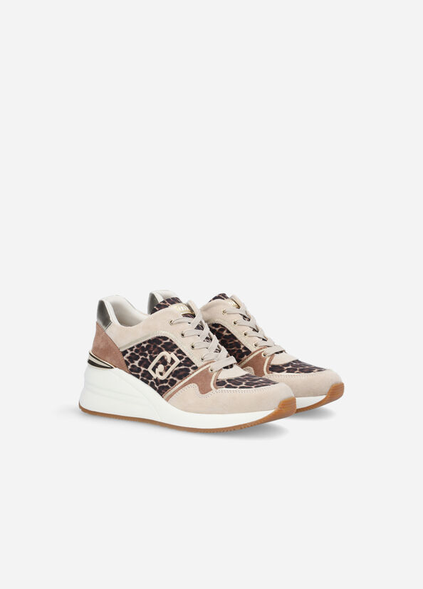 Brown Women's Liu Jo Animal Print Sneakers | KOZ-274930