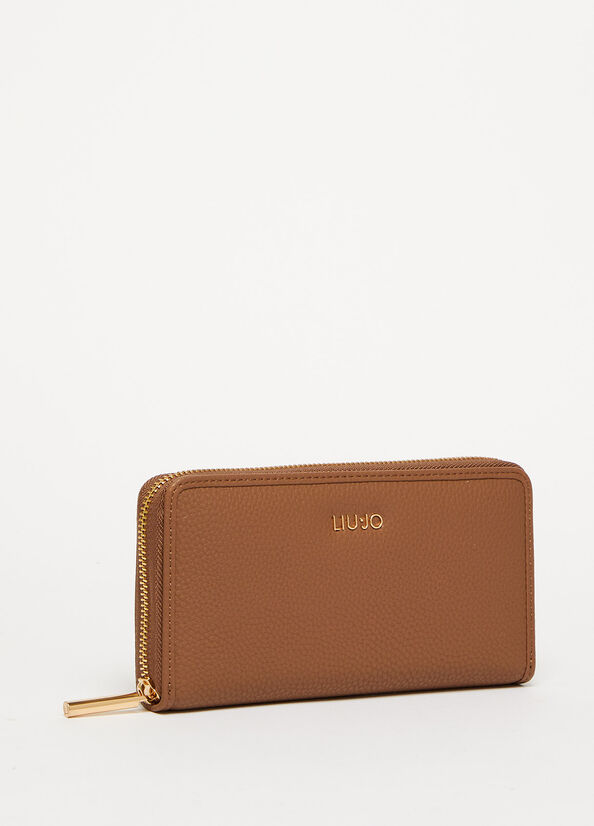 Brown Women's Liu Jo Eco-Friendly Zip-Around Wallets | VJT-679350