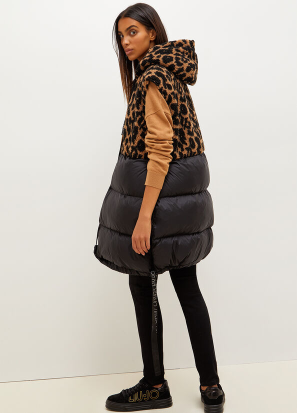 Brown Women's Liu Jo Padded Gilet With Animal Print Coats | MXN-216834