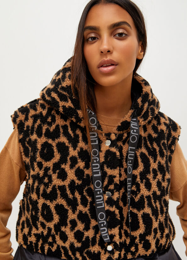 Brown Women's Liu Jo Padded Gilet With Animal Print Coats | MXN-216834