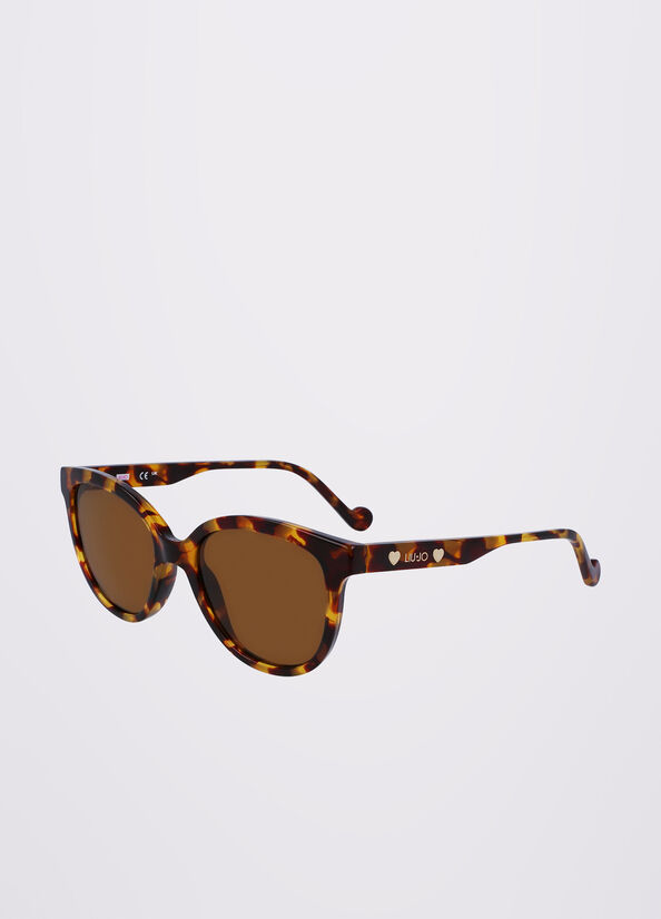 Brown Women's Liu Jo Rectangular Sunglasses | MZE-564278