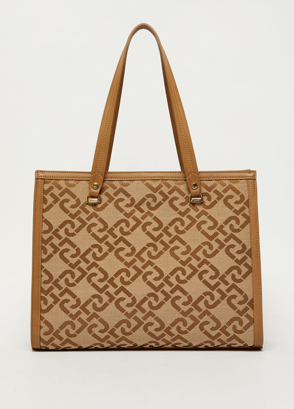 Brown Women's Liu Jo With Jacquard Logo Shopper Bag | PHJ-713624