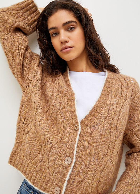 Brown Women's Liu Jo Wool And Alpaca Cardigan Sweaters | LIQ-048537