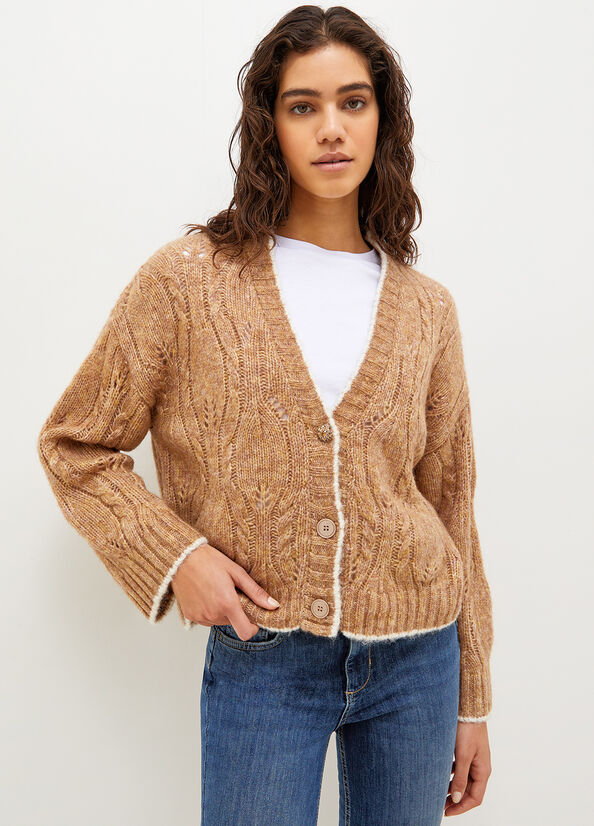 Brown Women\'s Liu Jo Wool And Alpaca Cardigan Sweaters | LIQ-048537