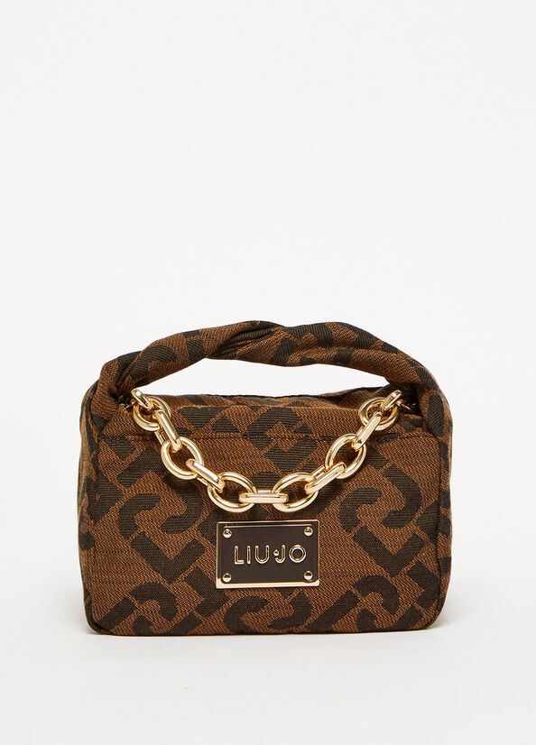 Chocolate Women's Liu Jo With Jacquard Logo Handbag | SOD-834967