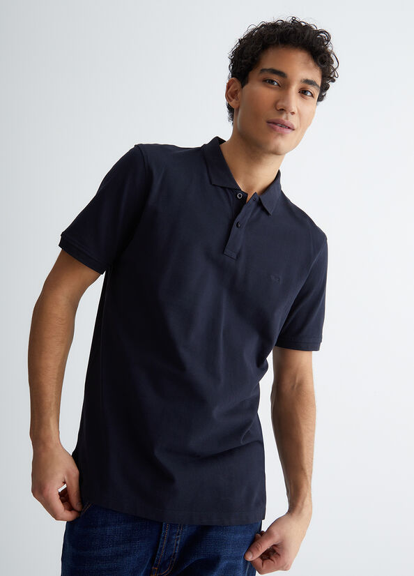 Dark Blue Men\'s Liu Jo Blue Polo Shirts | TAK-584701