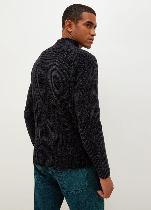 Dark Blue Men's Liu Jo Chenille Sweaters | CEF-359781