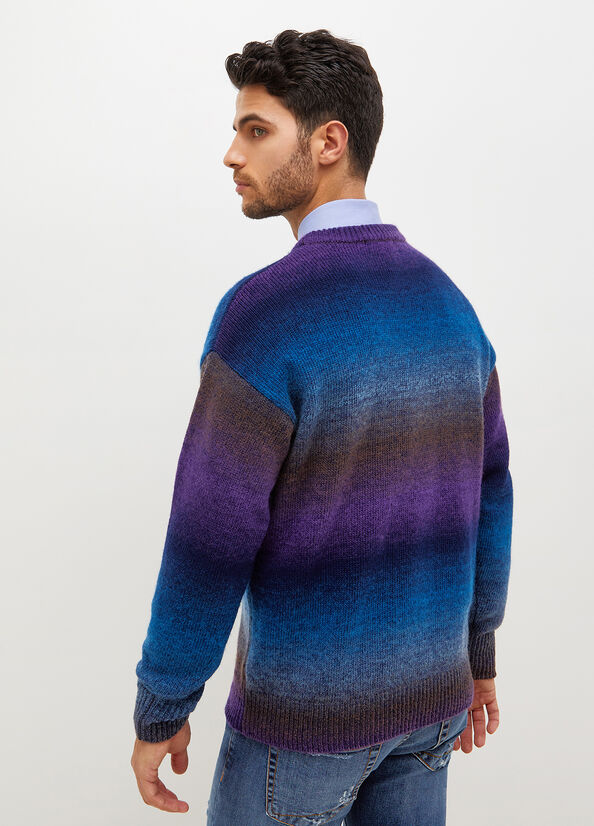 Dark Blue Men's Liu Jo Gradient Sweaters | QVC-128306