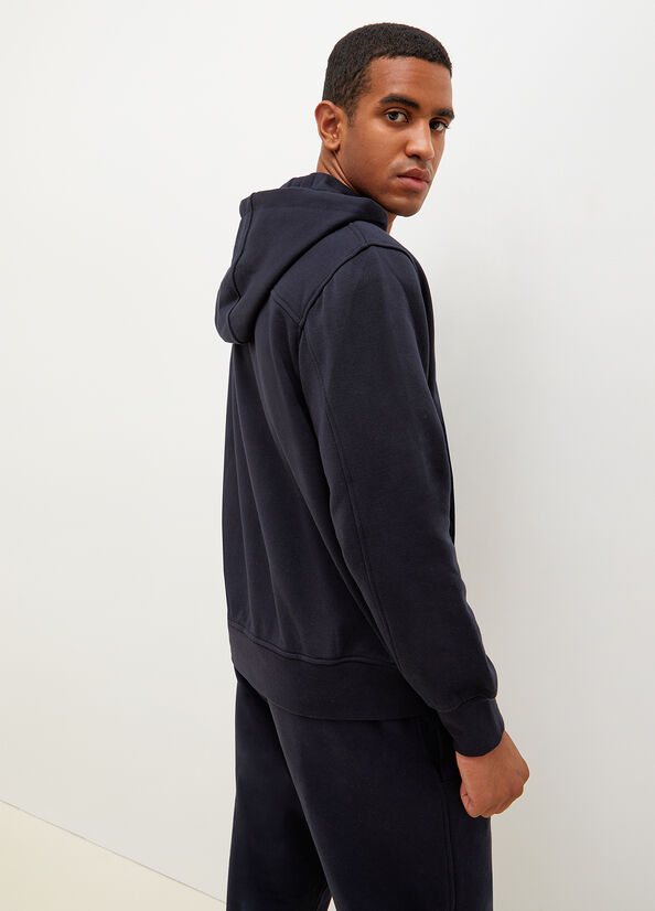 Dark Blue Men's Liu Jo Hooded With Zip Sweaters | UGB-284576