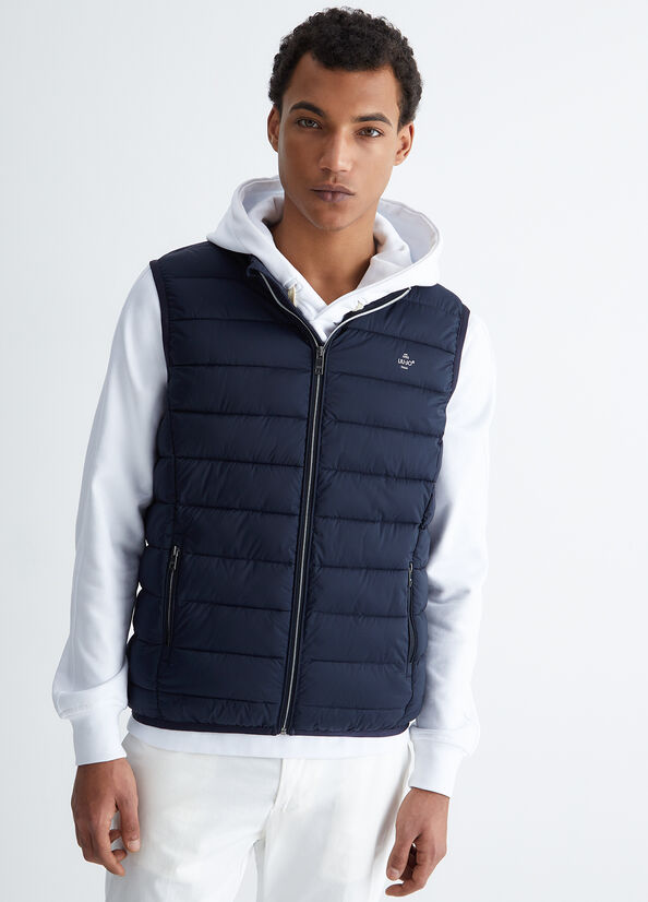 Dark Blue Men\'s Liu Jo Padded Gilet For Men Jackets | OCM-253681