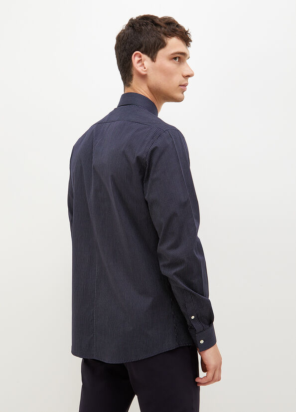 Dark Blue Men's Liu Jo Slim-Fit Shirts | ZJW-302586