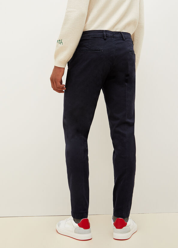 Dark Blue Men's Liu Jo Super Slim Chino Pants | TQK-046329