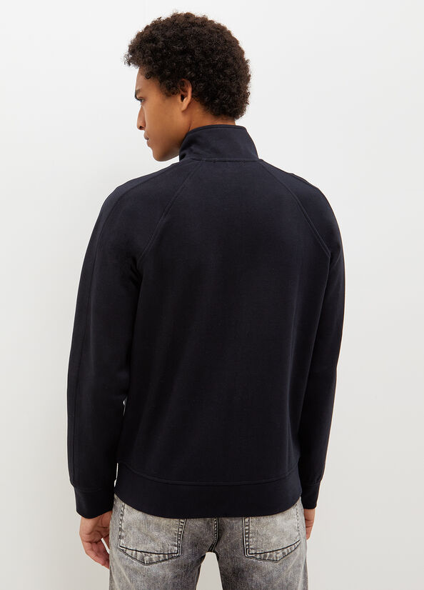 Dark Blue Men's Liu Jo With Zip Sweaters | UYT-671842