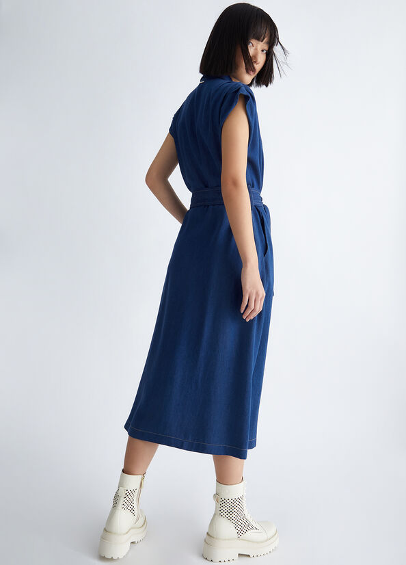 Dark Blue Women's Liu Jo Denim Dress | KEL-542186