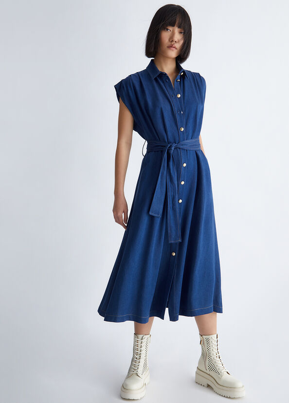 Dark Blue Women\'s Liu Jo Denim Dress | KEL-542186