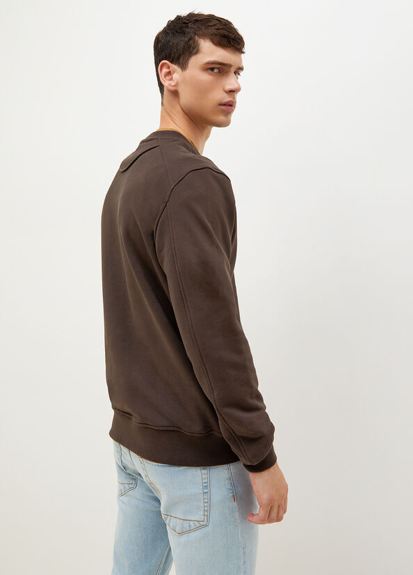 Dark Brown Men's Liu Jo With Logo 1995 Sweaters | QBX-930874