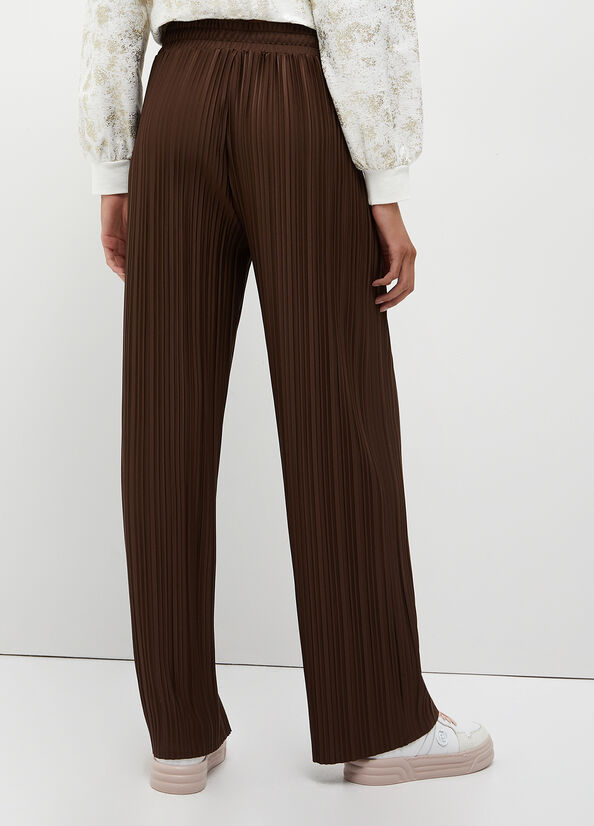 Dark Brown Women's Liu Jo Pleated Pants | QPB-391604