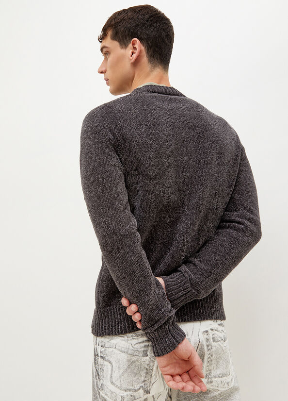 Dark Grey Men's Liu Jo Chenille Sweaters | ZHC-812640