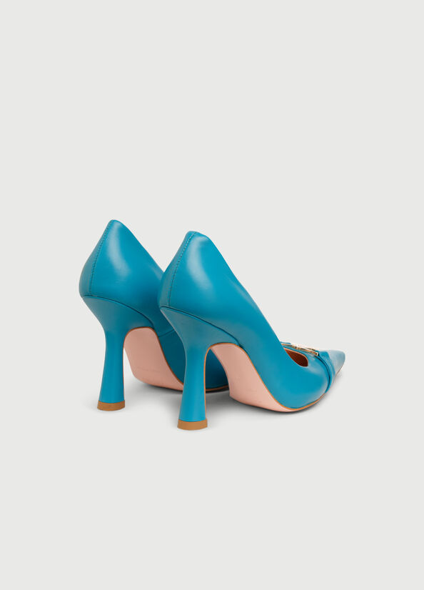 Deep Blue Women's Liu Jo With Jewel Logo High Heels | FPG-910453